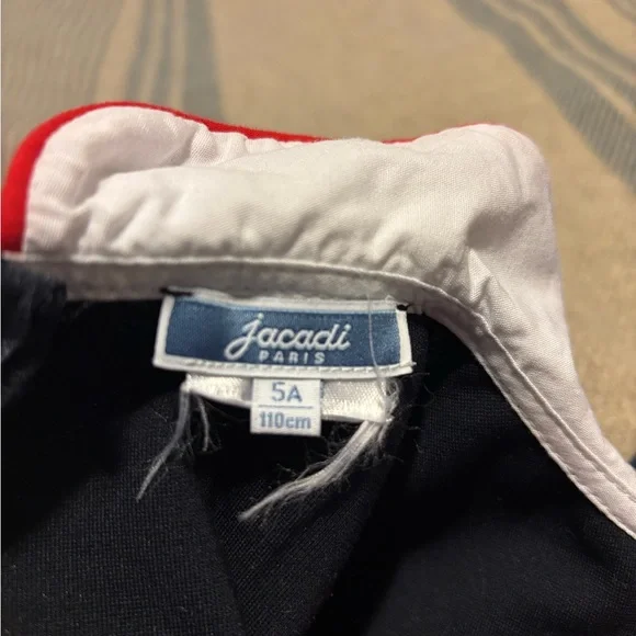 Classic Dark Navy Kids Dress with White Collar - Picture 4 of 4